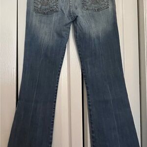 BKE Women's Faded Blue Boot Cut Jeans